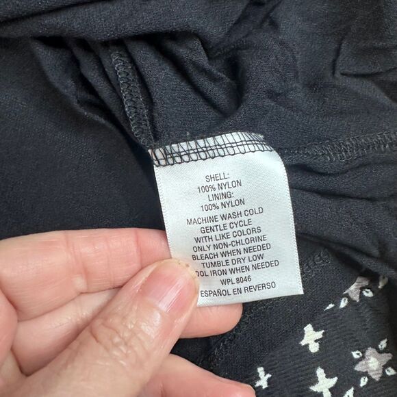 Style & Co Woman 1X Black Floral Boho Tunic Top Long Sleeve Back Keyhole - Picture 4 of 4